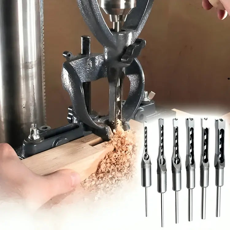 Wood Drill Bit Set for Square Dowel - CNC Milling with Chip Removal