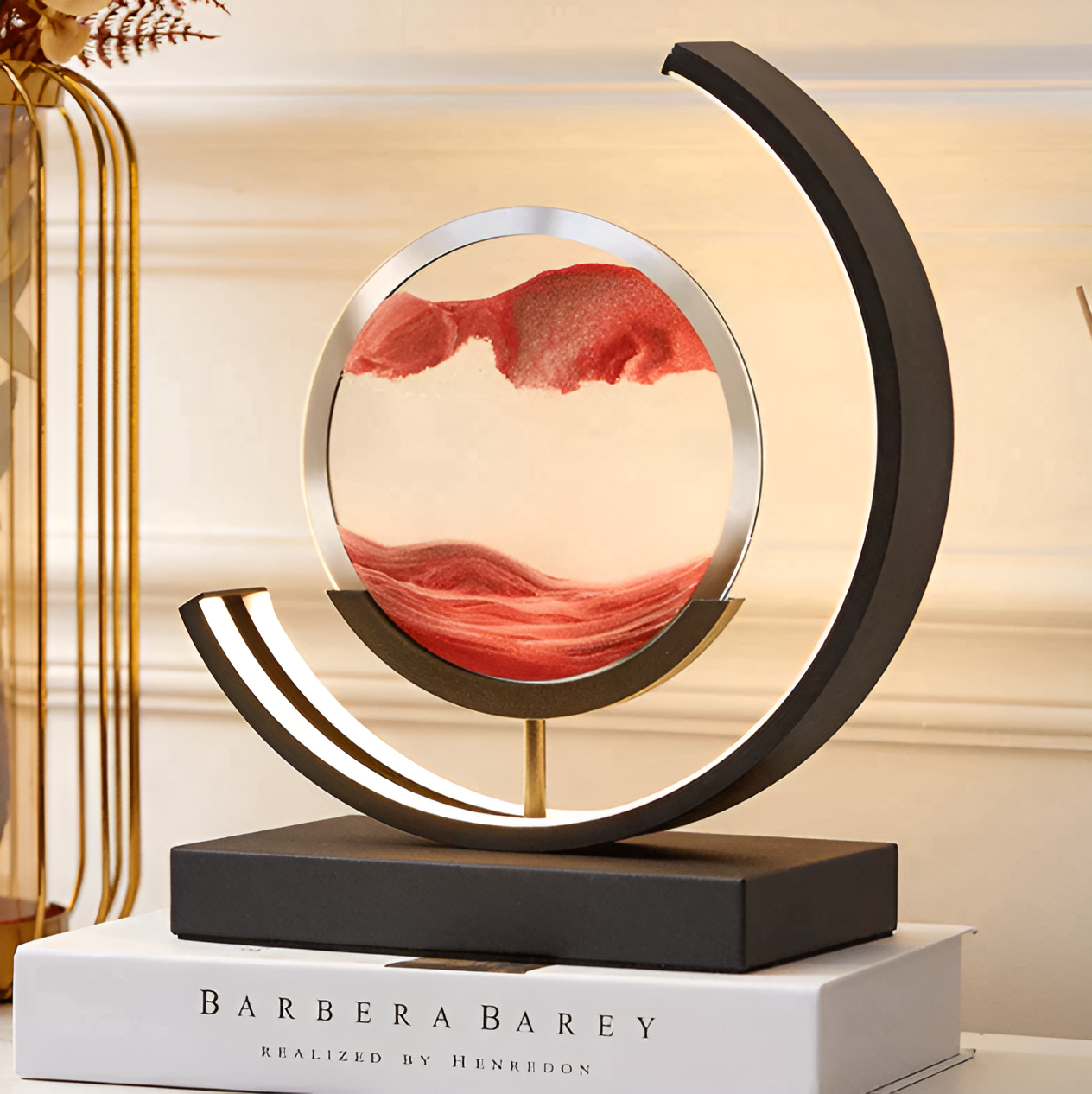 Dimmable LED Sand Lamp with Rotating Sand Sculpture Design