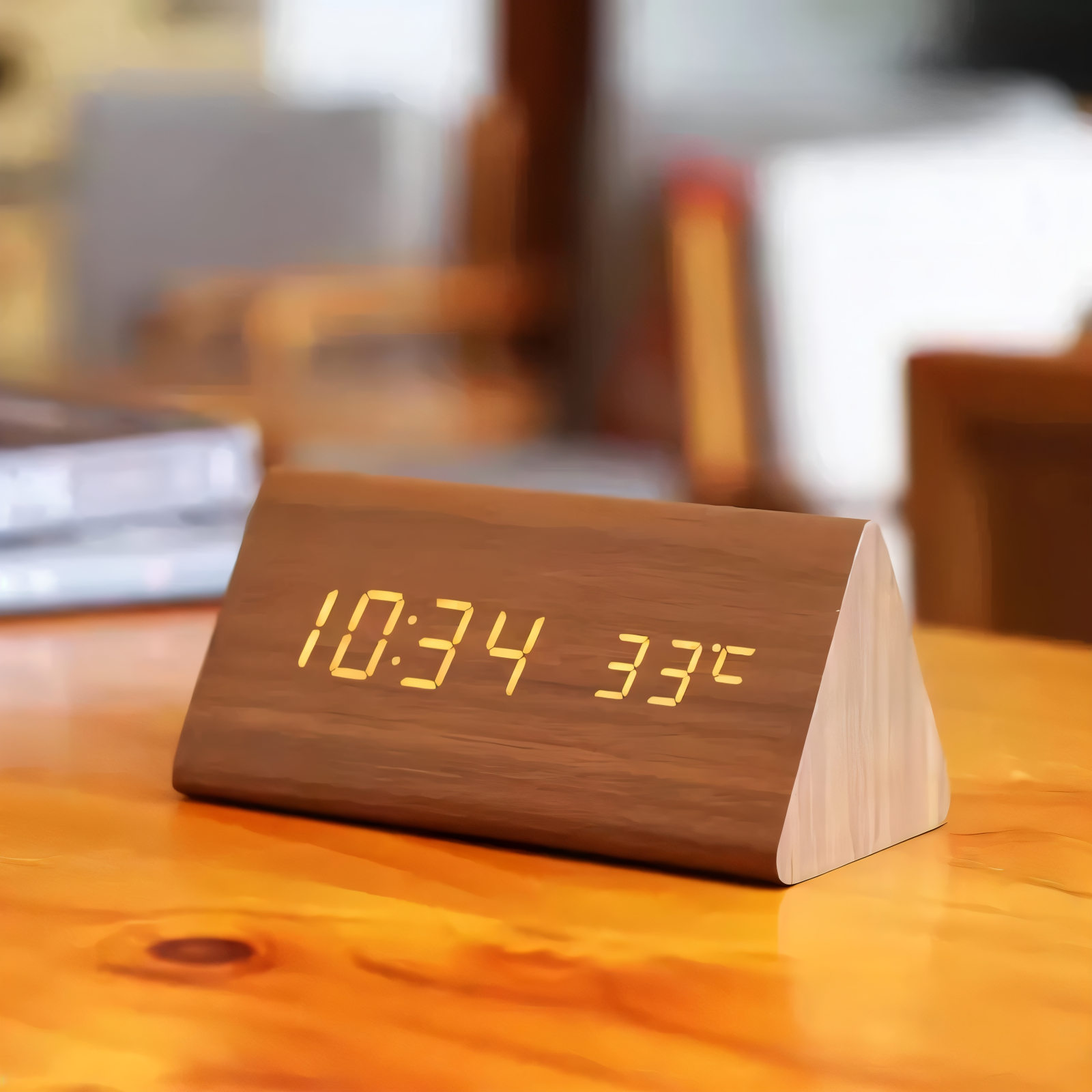 Stylish Wooden LED Alarm Clock - Versatile Smart Timekeeper