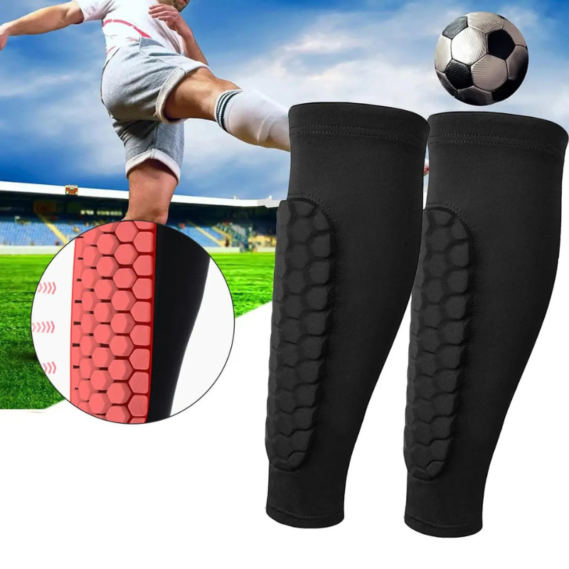 Honeycomb Soccer Shin Guards for Comfort and Impact Protection