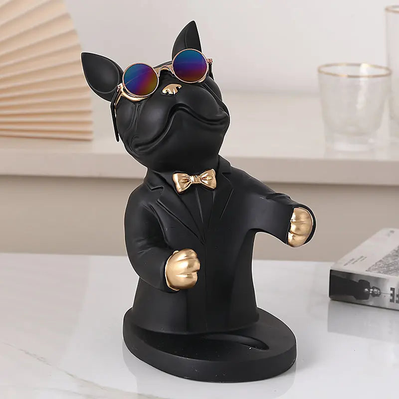 Handcrafted Dog Figurine Wine Glass Holder – Decorative Table Accent