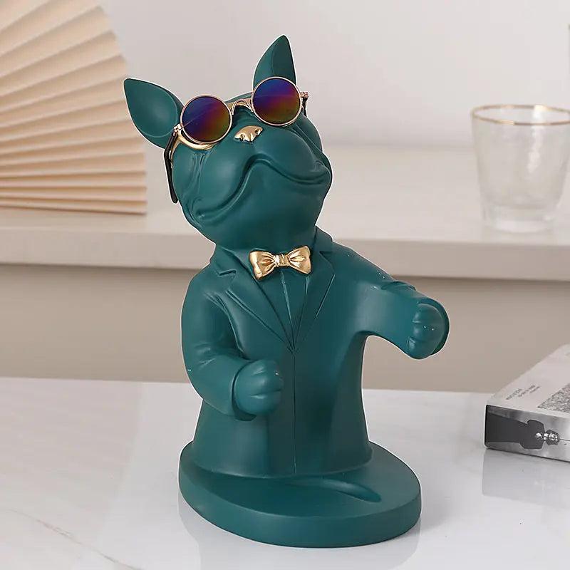 Handcrafted Dog Figurine Wine Glass Holder – Decorative Table Accent