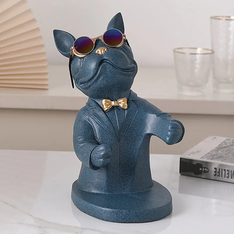 Handcrafted Dog Figurine Wine Glass Holder – Decorative Table Accent