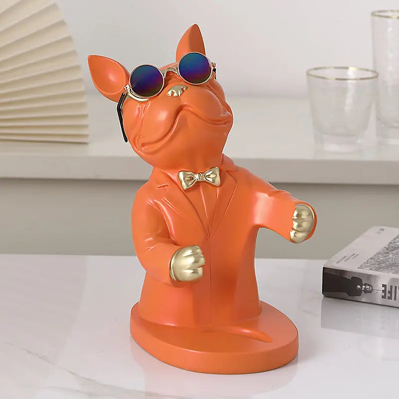Handcrafted Dog Figurine Wine Glass Holder – Decorative Table Accent