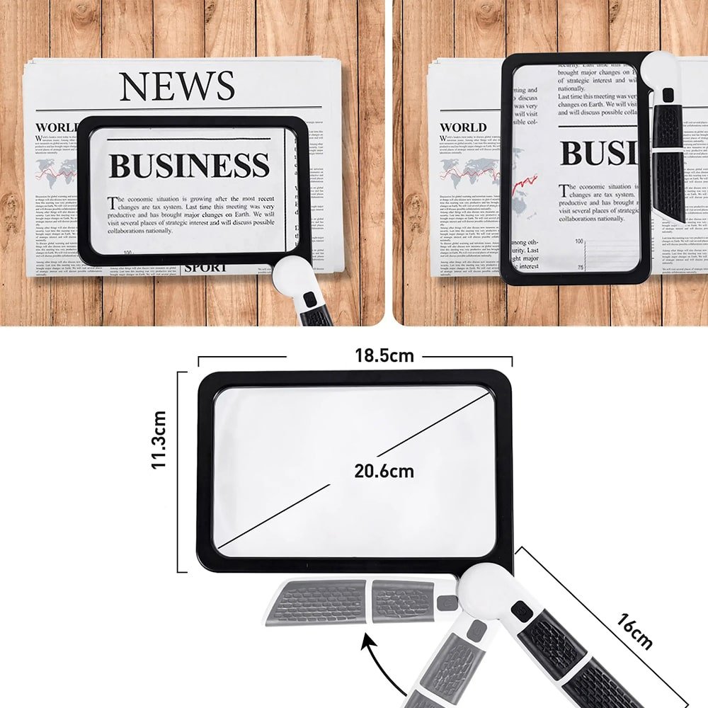 5x Magnification LED Magnifier with Adjustable Brightness for Reading