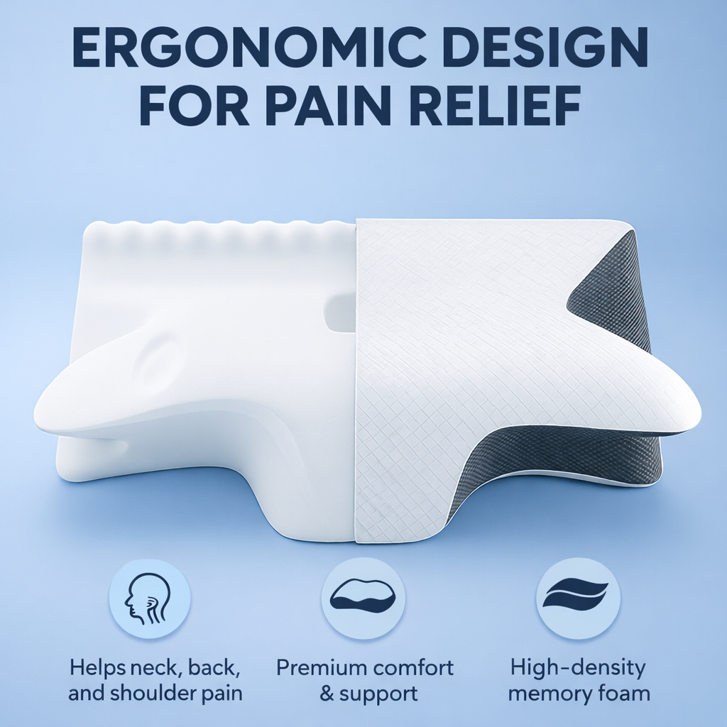 Contour Memory Foam Pillow for Cervical Neck Support - Orthopedic