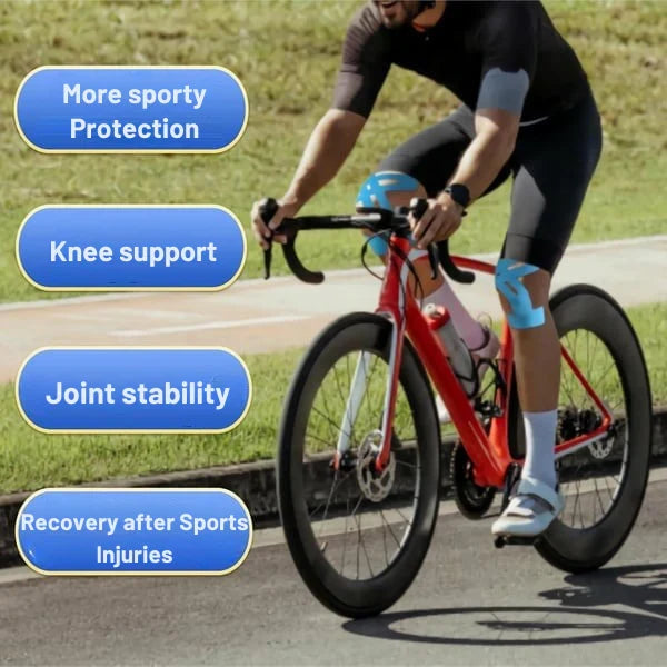 Pre-Cut Kinesiology Tape for Knee Support - Breathable Athletic Bandage