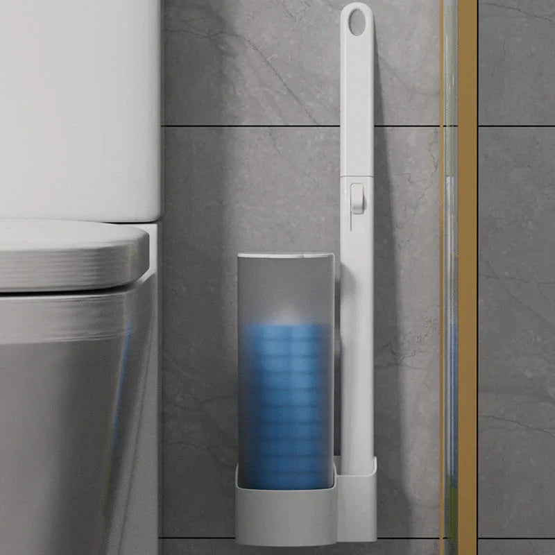 Antibacterial Disposable Toilet Brush with Hygienic Sponge Heads