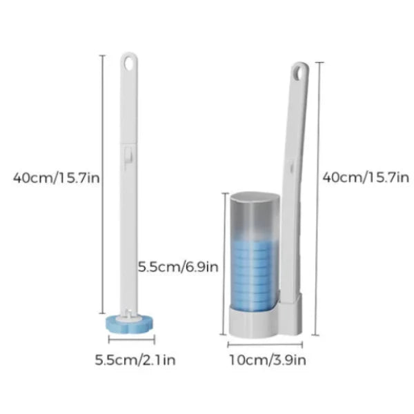 Antibacterial Disposable Toilet Brush with Hygienic Sponge Heads