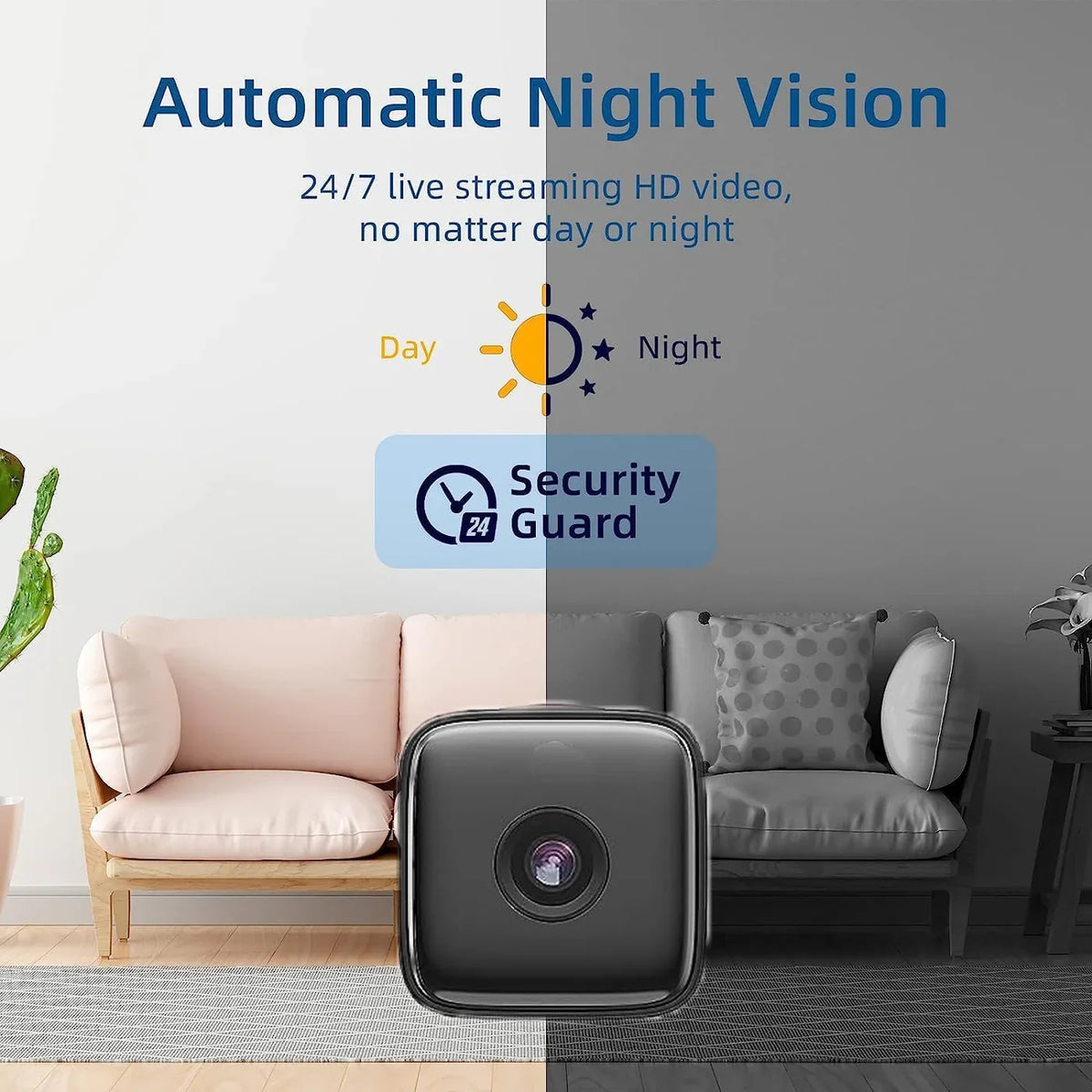 WiFi Indoor Surveillance Camera with Night Vision and Motion Sensor