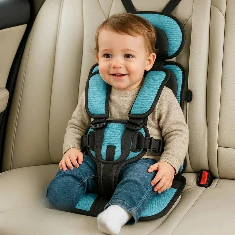 Portable Child Car Seat with Five-Point Safety Harness for Travel