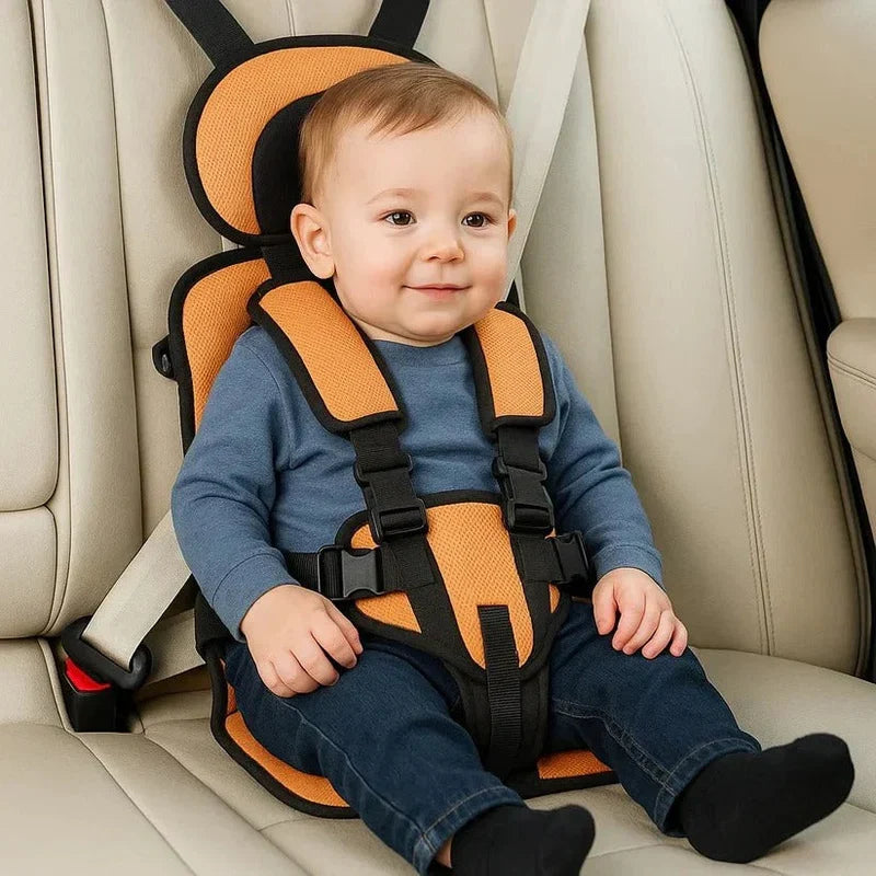 Portable Child Car Seat with Five-Point Safety Harness for Travel