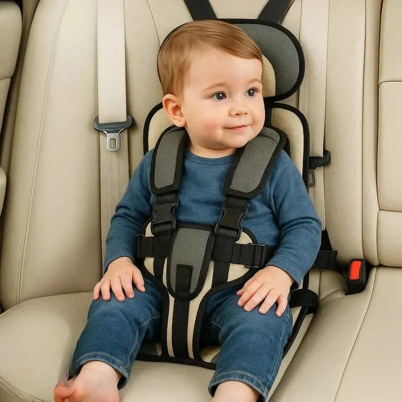 Portable Child Car Seat with Five-Point Safety Harness for Travel