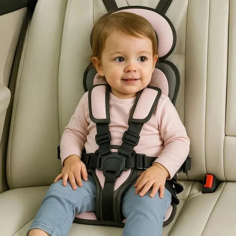 Portable Child Car Seat with Five-Point Safety Harness for Travel