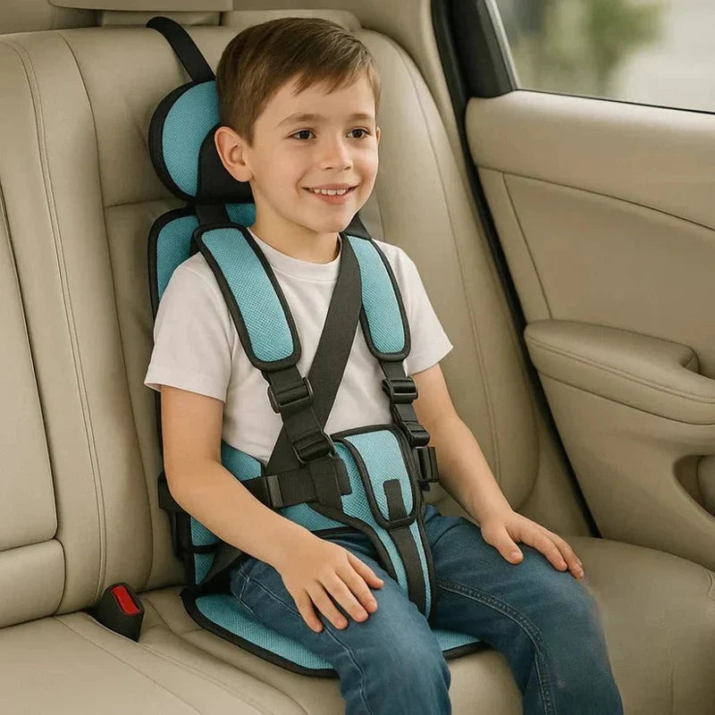 Portable Child Car Seat with Five-Point Safety Harness for Travel