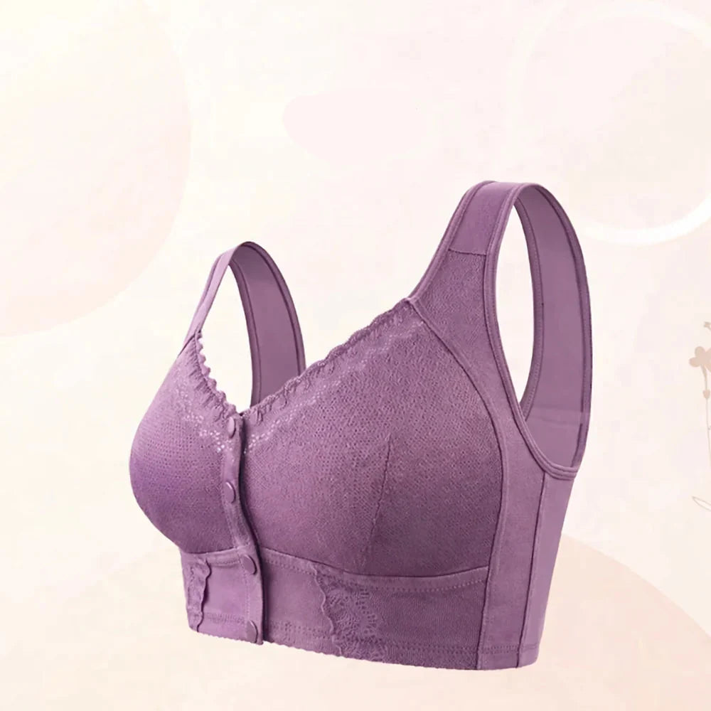 Soft Cotton Wireless Bra with Front Closure for Easy Wear
