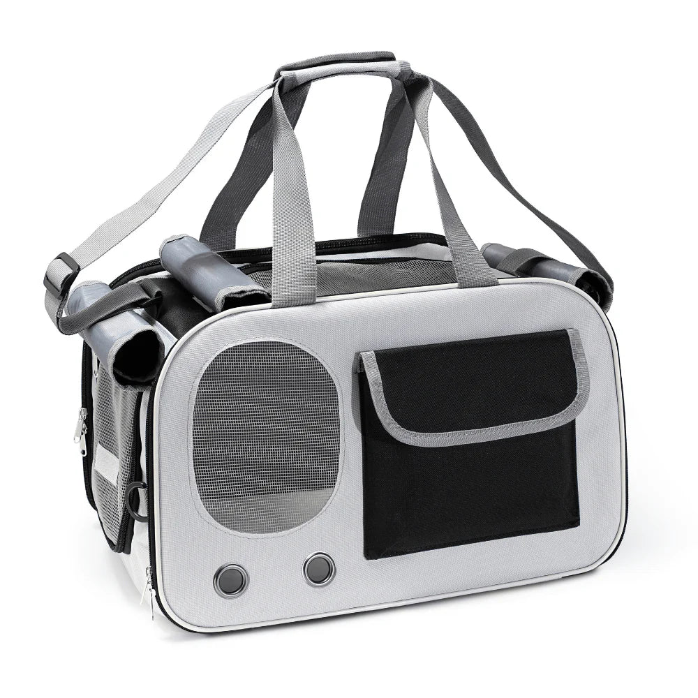 Ventilated Mesh Cat Travel Carrier for Easy Transport