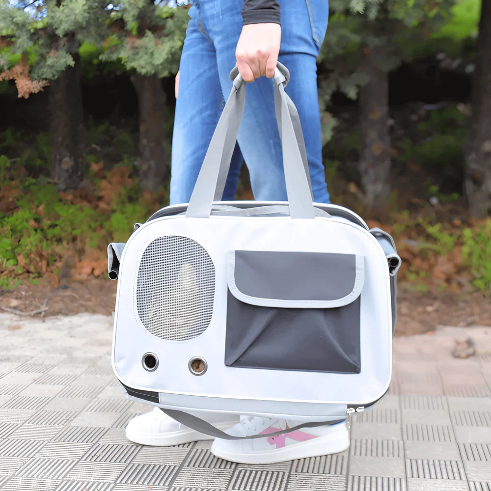 Ventilated Mesh Cat Travel Carrier for Easy Transport