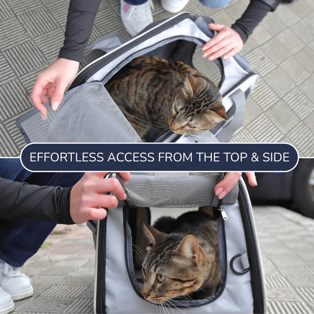 Ventilated Mesh Cat Travel Carrier for Easy Transport