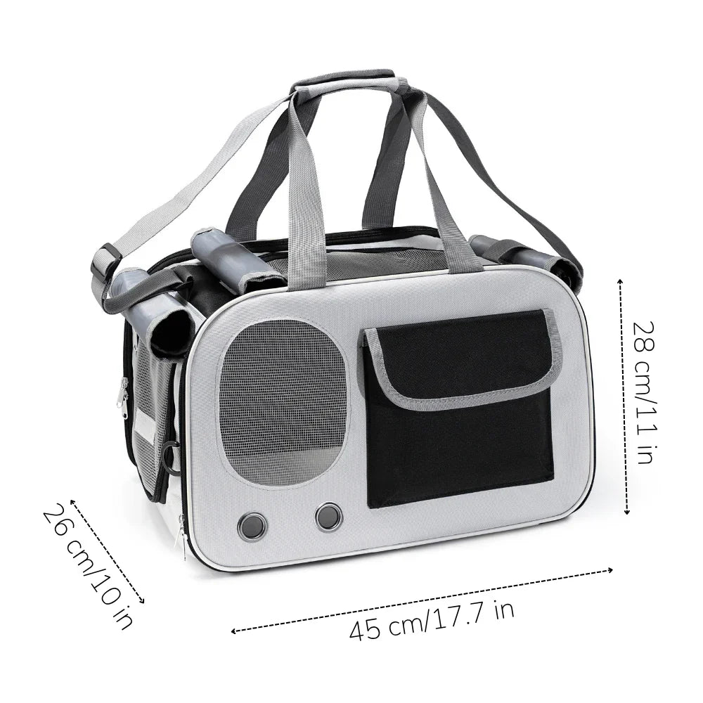 Ventilated Mesh Cat Travel Carrier for Easy Transport