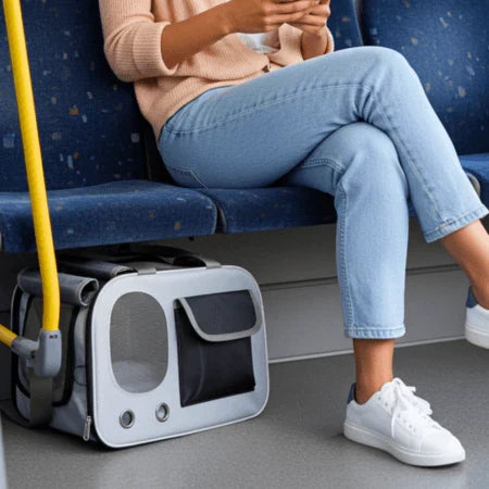 Ventilated Mesh Cat Travel Carrier for Easy Transport