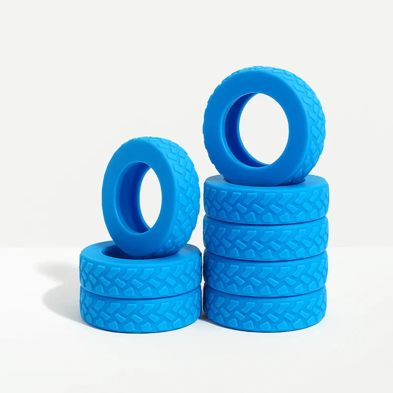 Set of 8 Silicone Wheel Covers for Luggage with Shock Absorption
