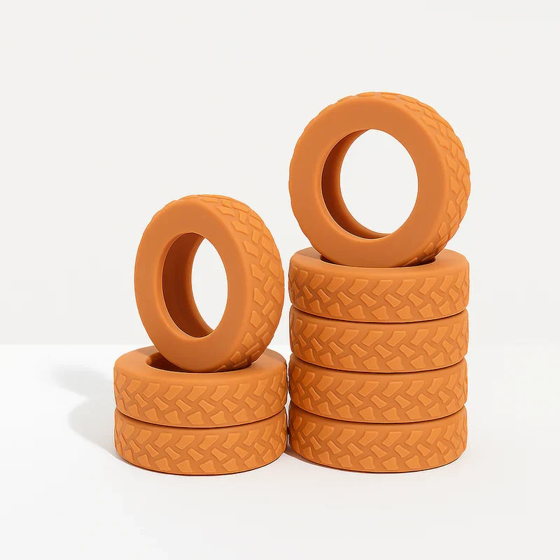 Set of 8 Silicone Wheel Covers for Luggage with Shock Absorption