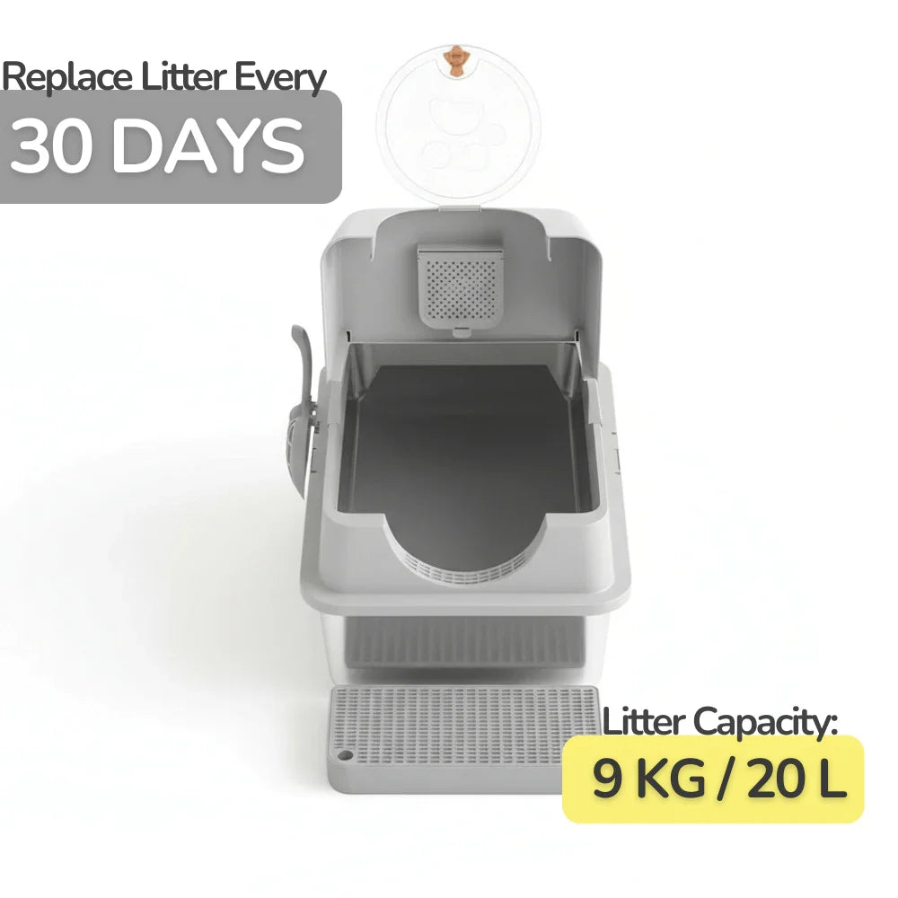 Flip-Top Stainless Steel Cat Litter Box