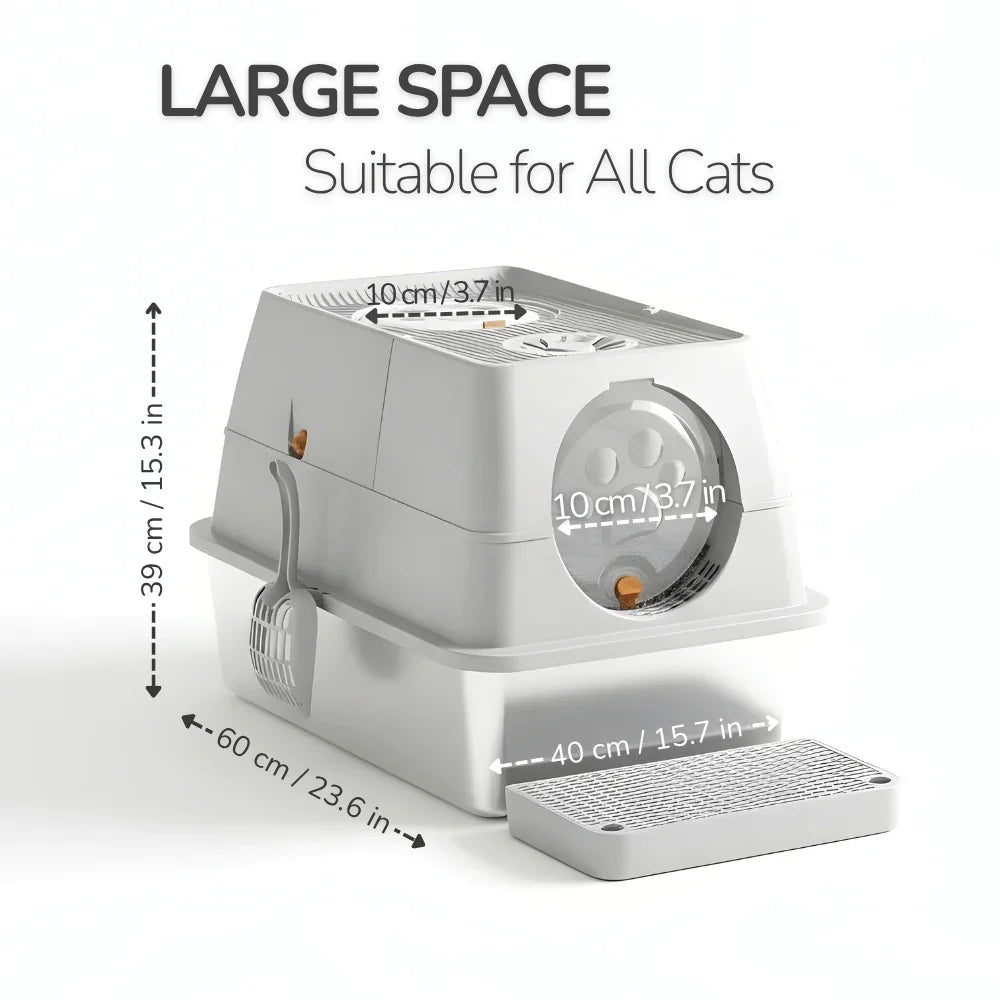 Flip-Top Stainless Steel Cat Litter Box
