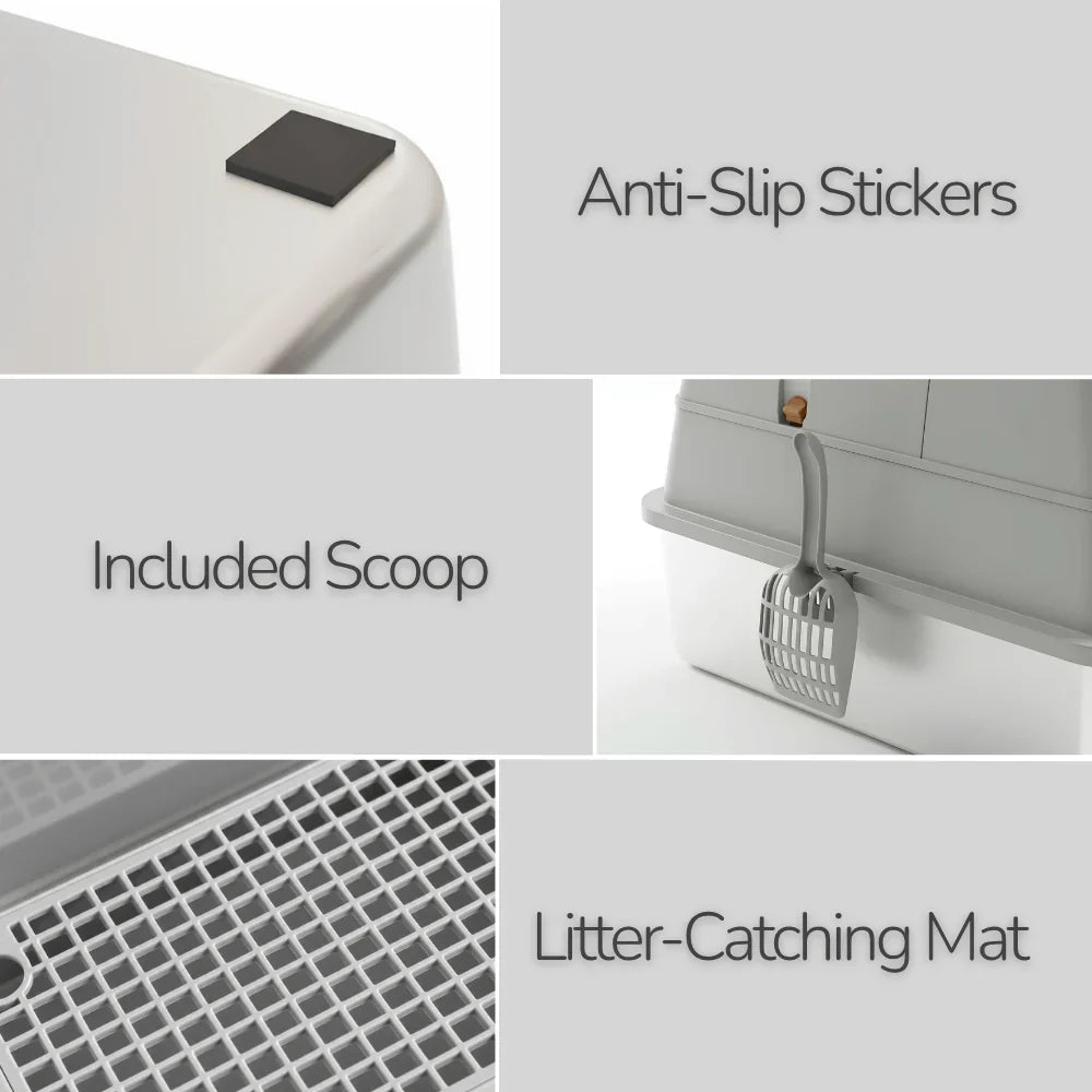 Flip-Top Stainless Steel Cat Litter Box