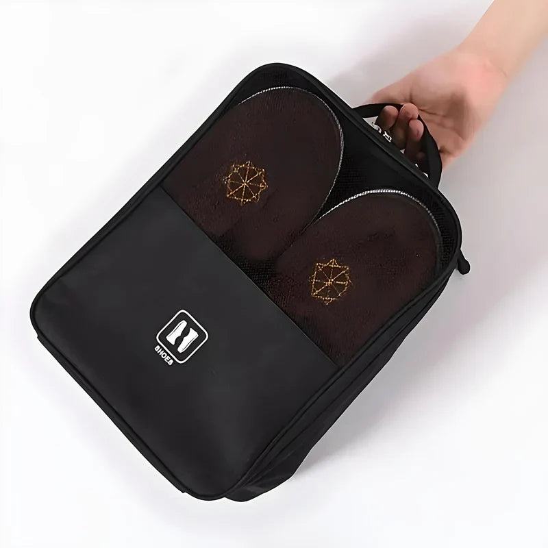 Shoe Organizer for Travel with Luggage Strap and Multiple Pockets