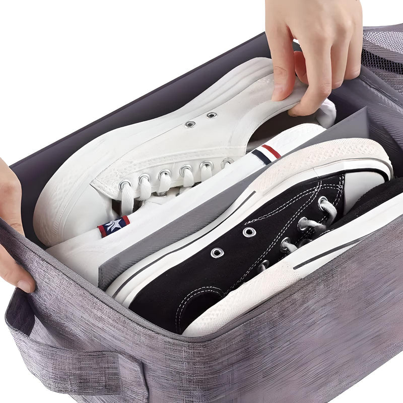 Shoe Organizer for Travel with Luggage Strap and Multiple Pockets