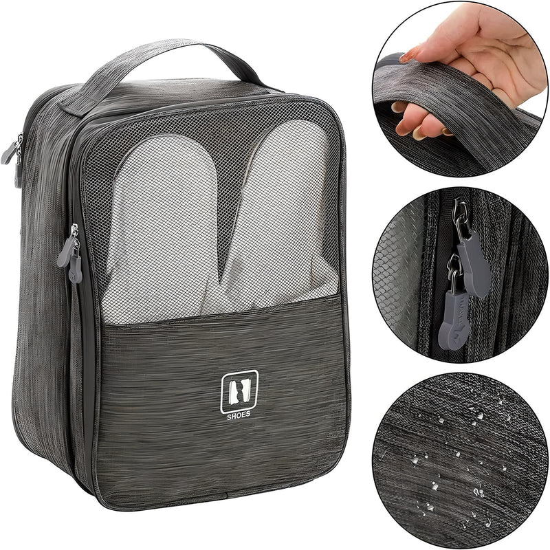 Shoe Organizer for Travel with Luggage Strap and Multiple Pockets