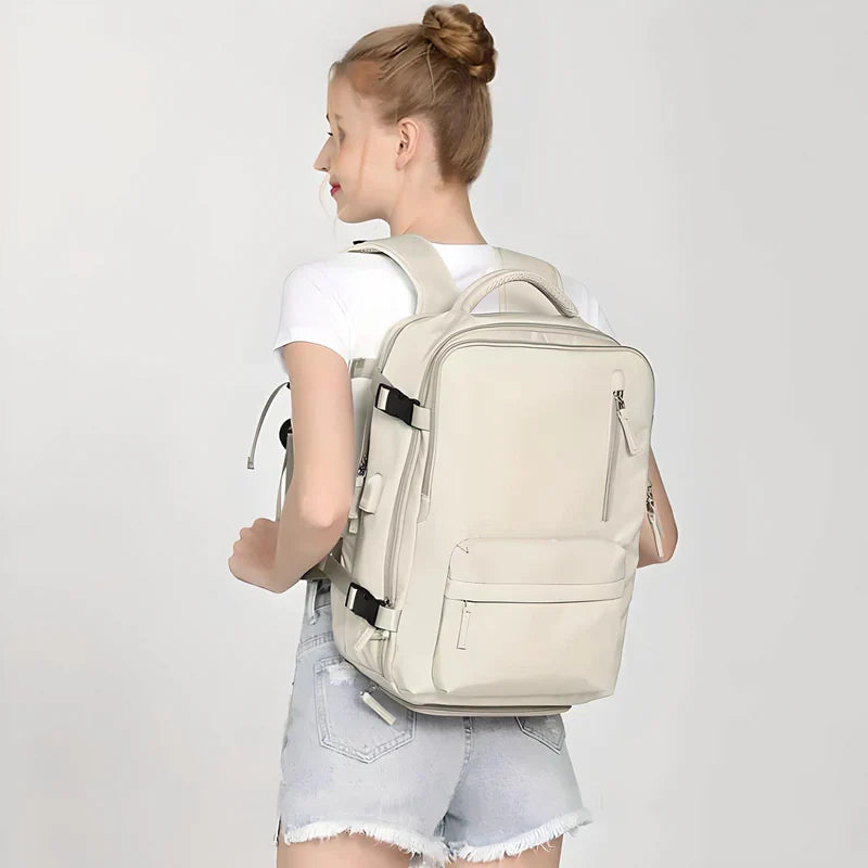 Flat Lay Design Expandable Travel Backpack for Carry-On Use
