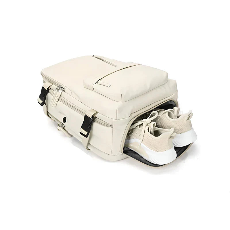 Flat Lay Design Expandable Travel Backpack for Carry-On Use