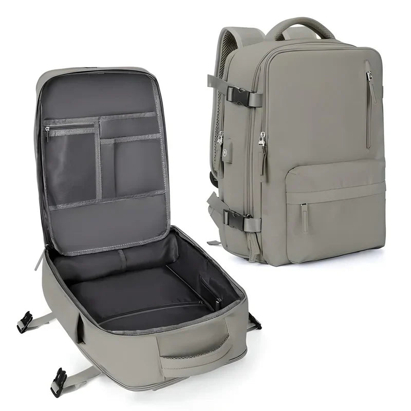 Flat Lay Design Expandable Travel Backpack for Carry-On Use
