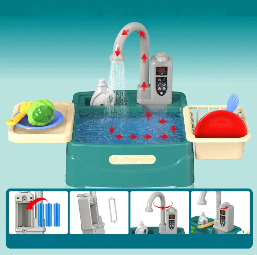Play Kitchen Set for Kids with Accessories, Sink, and Storage