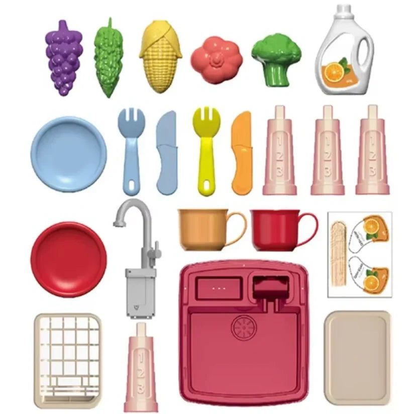 Play Kitchen Set for Kids with Accessories, Sink, and Storage