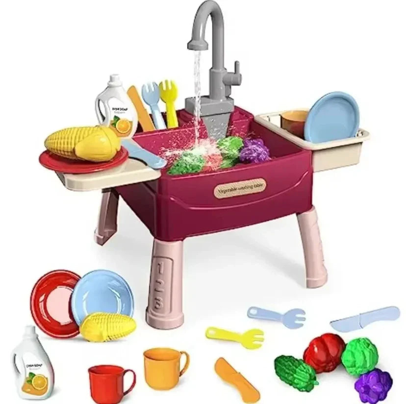 Play Kitchen Set for Kids with Accessories, Sink, and Storage
