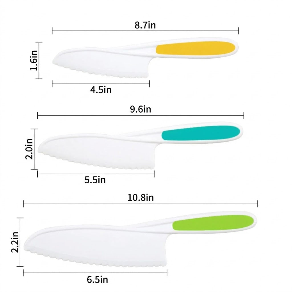 Children's Cooking Utensil Set with Plastic Cutters, Bowls, and Measuring Spoons