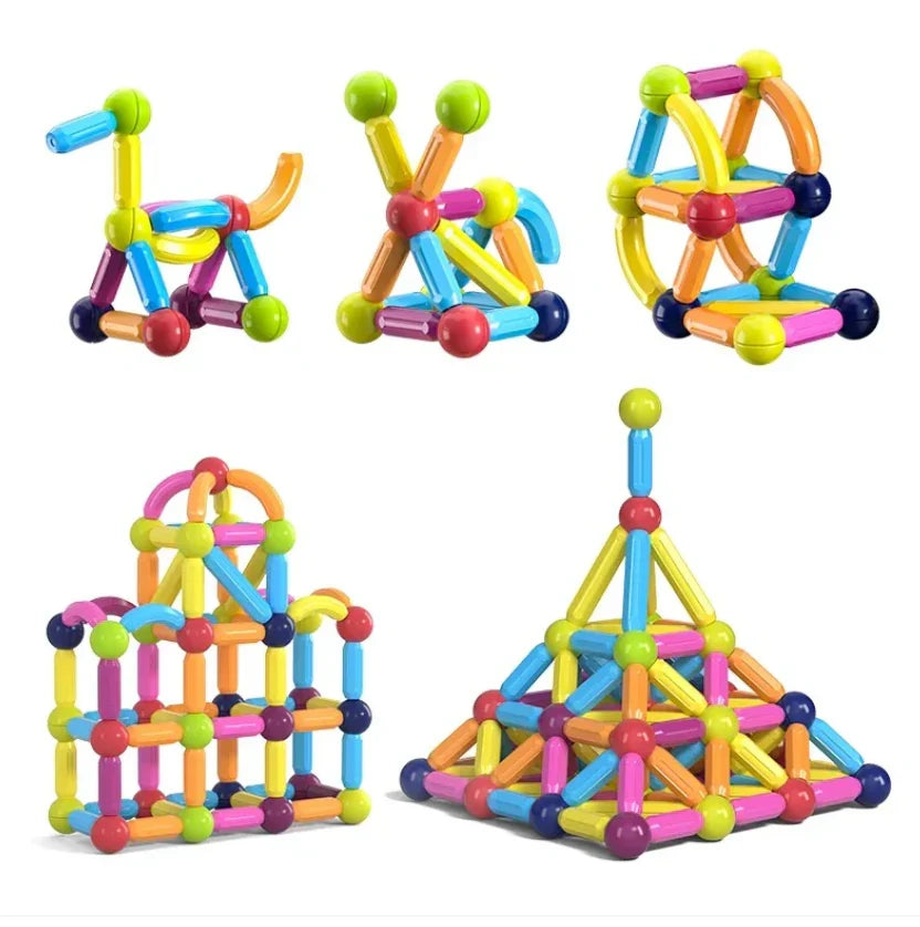 Kids' Construction Set with Magnetic Rods and Balls