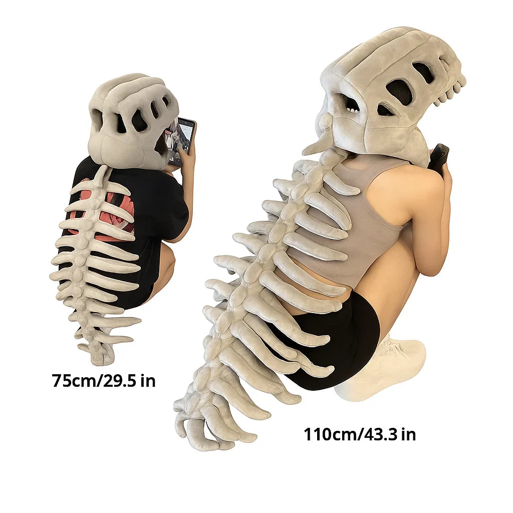Adjustable Plush Dinosaur Skeleton Outfit for Children