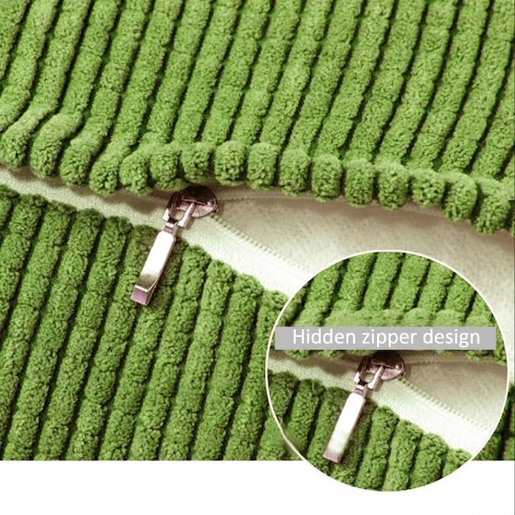 Triangle Shaped Back Support Cushion with Corduroy Fabric Cover