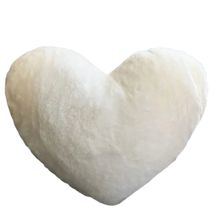 Soft Faux Fur Heart-Shaped Decorative Pillow