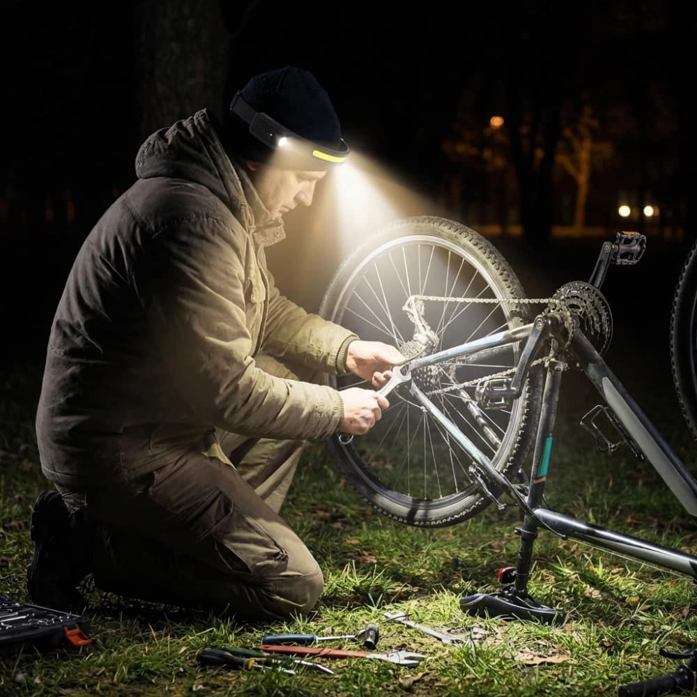 Hands-Free LED Headlamp for Enhanced Visibility and Lighting