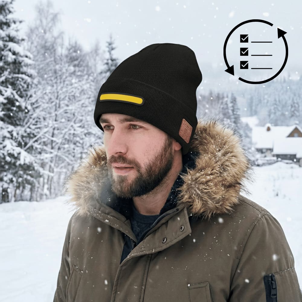 Bluetooth Music Beanie with Headlamp Light