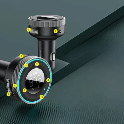 Car FM Transmitter with Bluetooth Connectivity