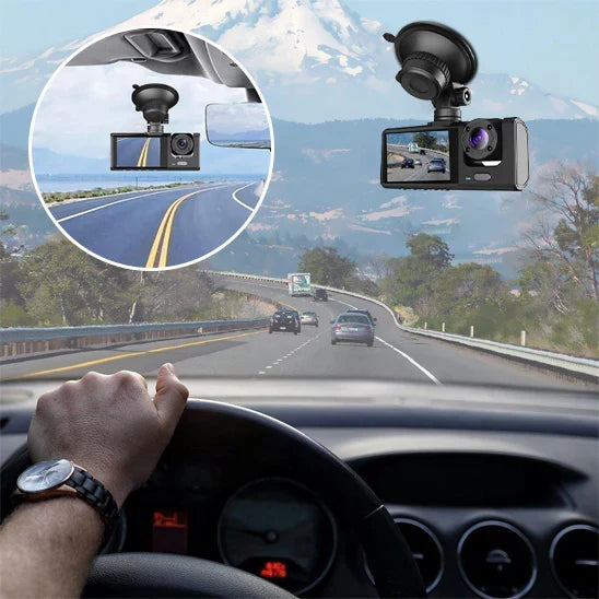 Car Dual Camera Dashcam for Front and Cabin Recording