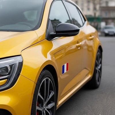 Durable Vinyl Car Decal with Tricolor Flag Design