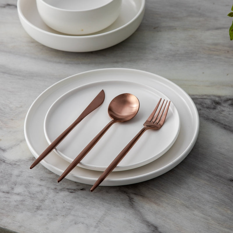 Minimalist Stainless Steel Cutlery Set 18/10 with Titanium Coating